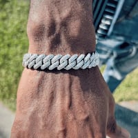 Image 1 of Moissanite Miami Cuban Link Bracelets 8mm/12mm/16mm