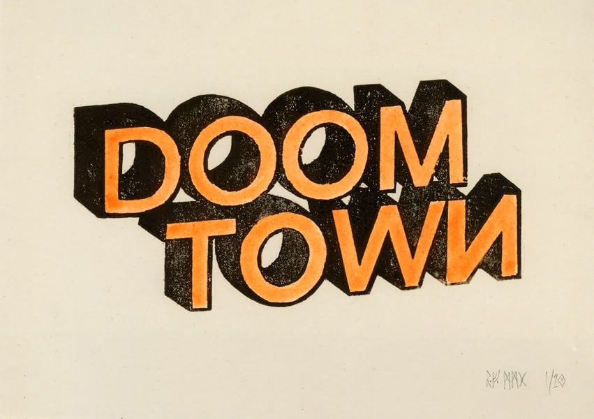 Image of Doom Town Block-print