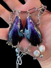 Image 4 of Blue mussel seashell necklace 