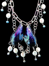 Image 5 of Blue mussel seashell necklace 