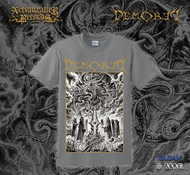 Image of Demored - Well of Liquid Souls Grey Shirt / Gold Logo