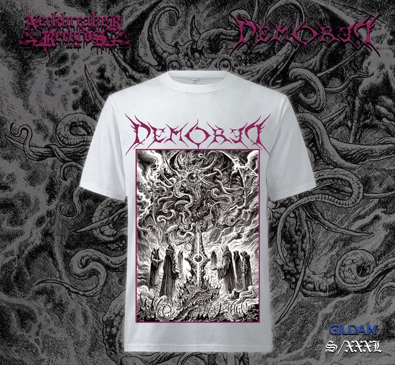 Image of Demored - Well of Liquid Souls White Shirt / Purple Logo