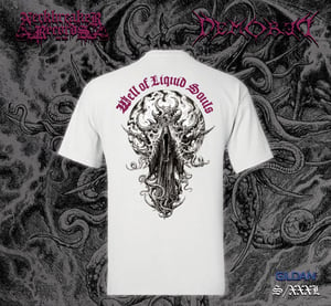 Image of Demored - Well of Liquid Souls White Shirt / Purple Logo