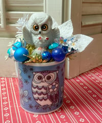 FUN Vintage Owl Mug with Christmas Cheer