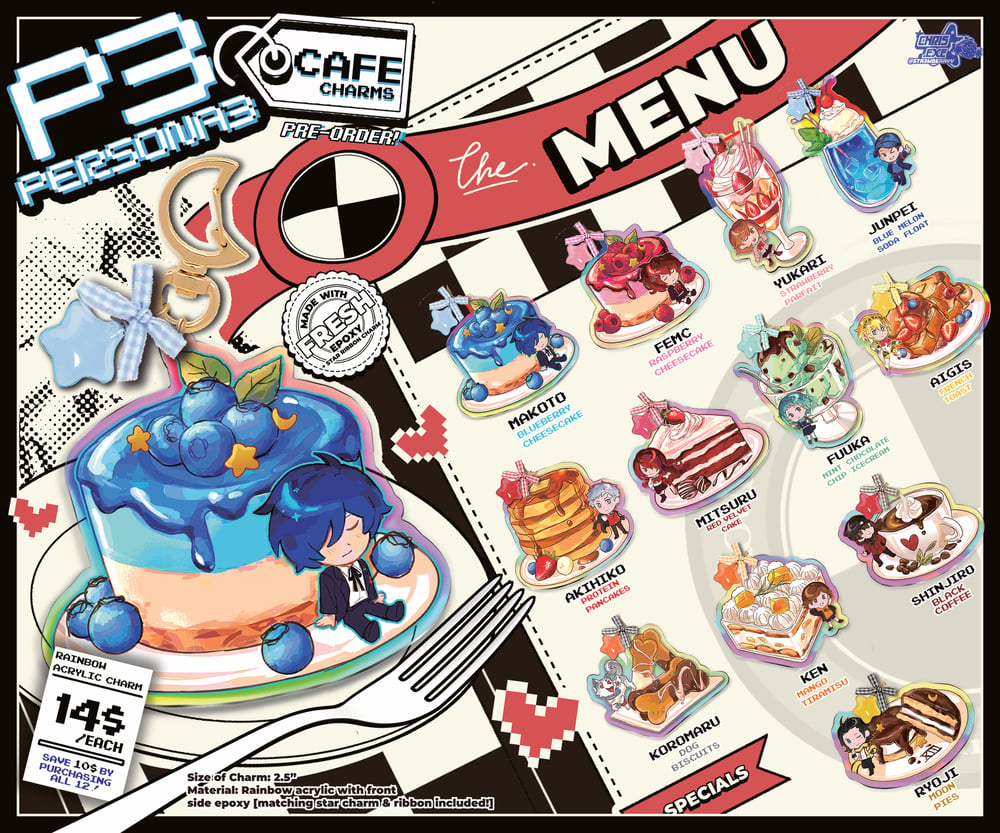 Image of [Persona 3] Cafe Themed Charms (PRE-ORDER)