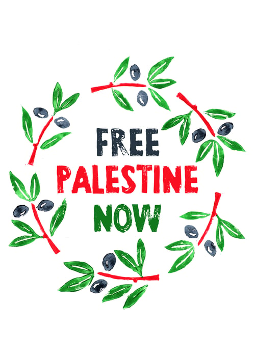Image of Free Palestine Now Vinyl Stickers