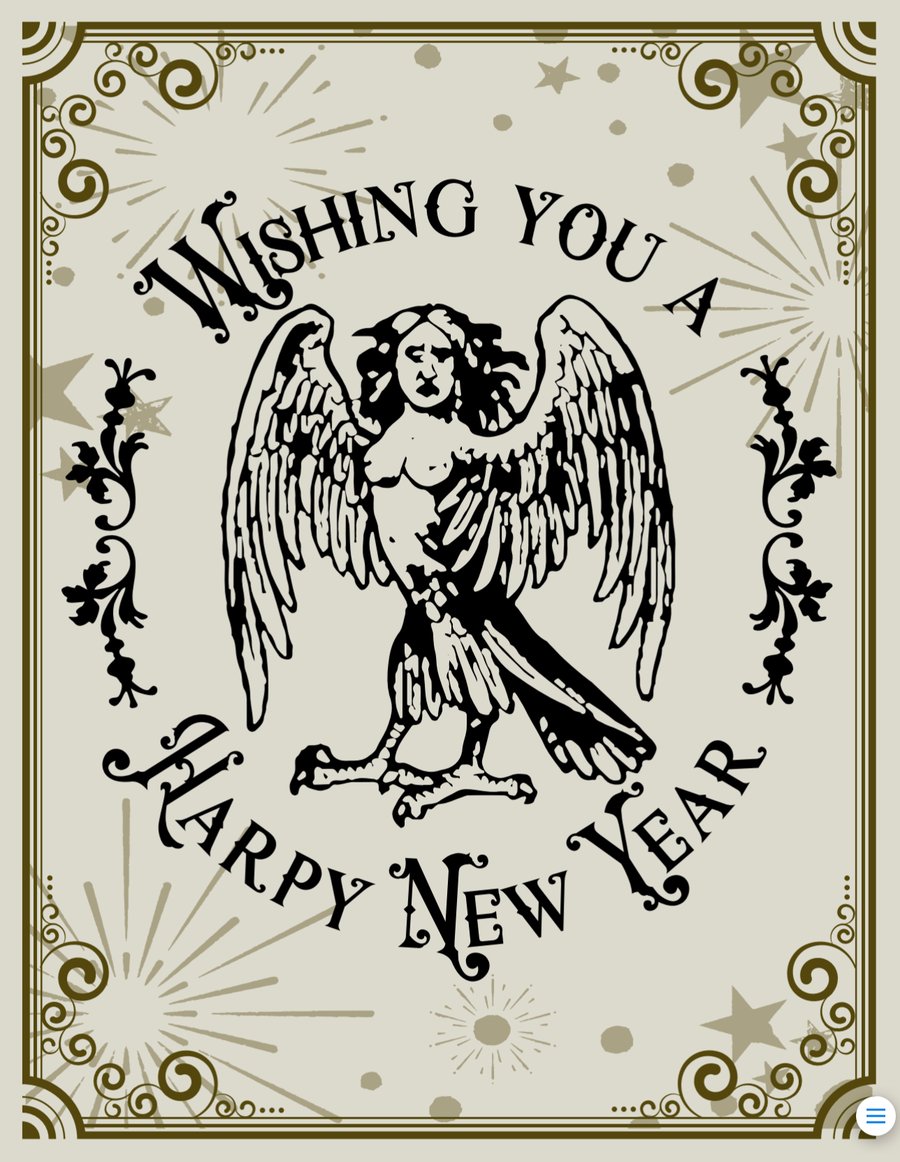 Image of "Harpy New Year" Card