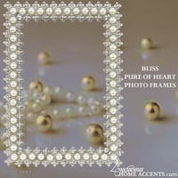 Image 1 of Pearl White and Silver Picture Frames