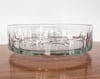 1960s Cylindrical Faceted Art Glass Serving Bowl