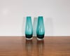 Pair (2) Tapered Teal Vases by Riihimaen Lasi by Tamara Aladin