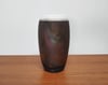 Raku Fired Iridescent Matte Black Earthenware Vase