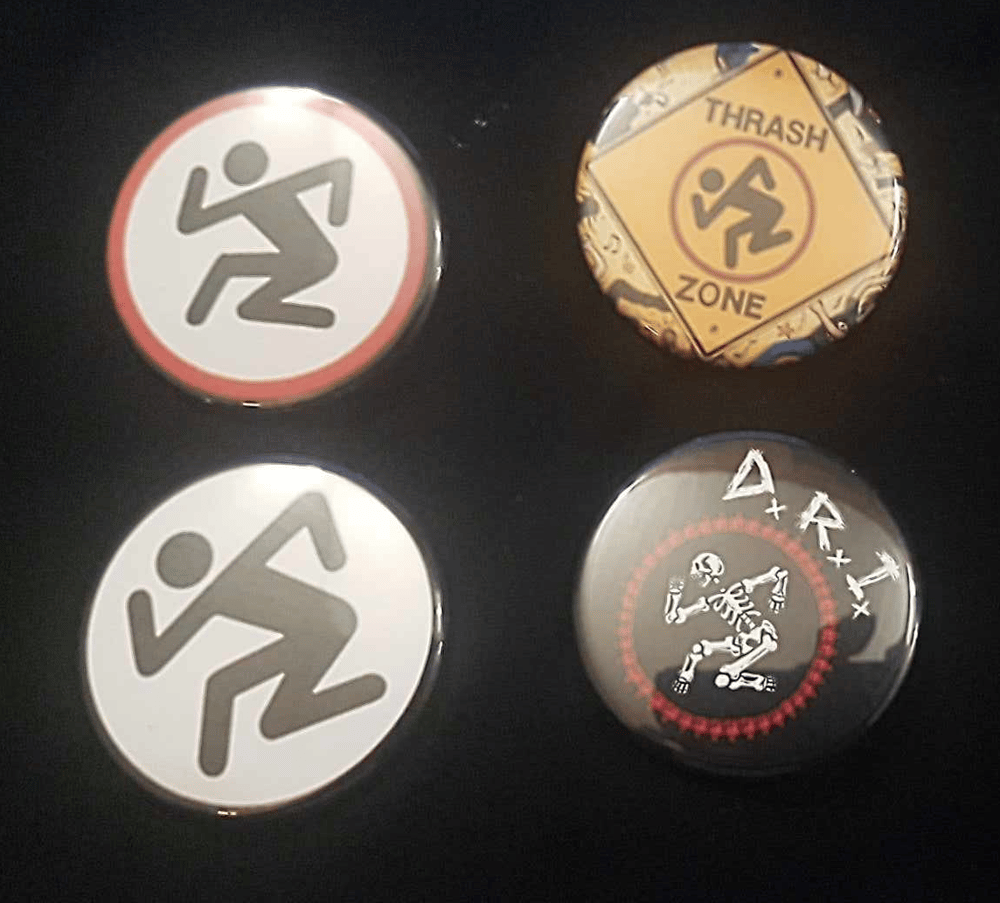 Image of D.R.I. - Badge Pack - AUSSIE / NZ TOUR  - 4 x BADGES/PINS