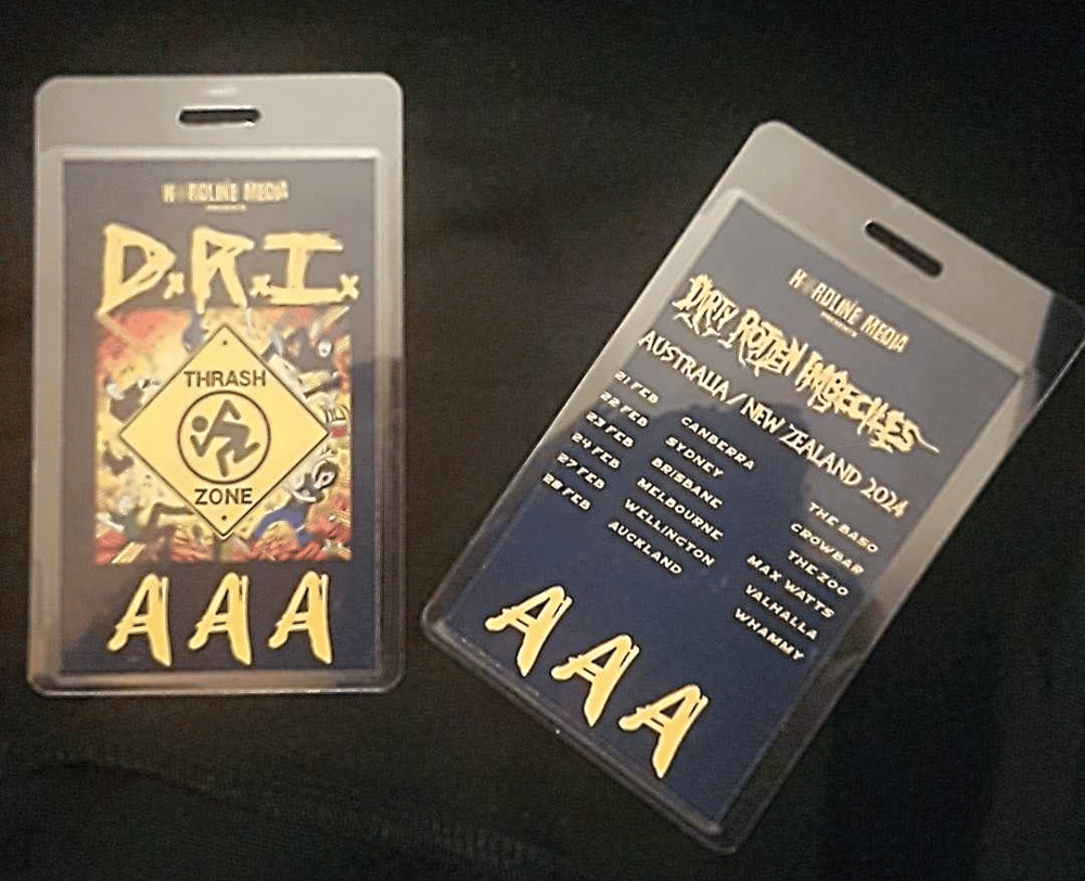 Image of D.R.I. - AAA Pass - AUSSIE / NZ TOUR - LAMINATE