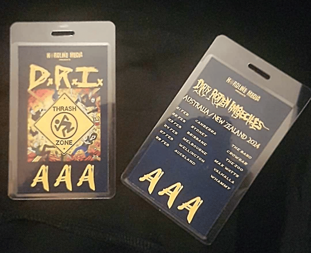 Image of D.R.I. - AAA Pass - AUSSIE / NZ TOUR - LAMINATE