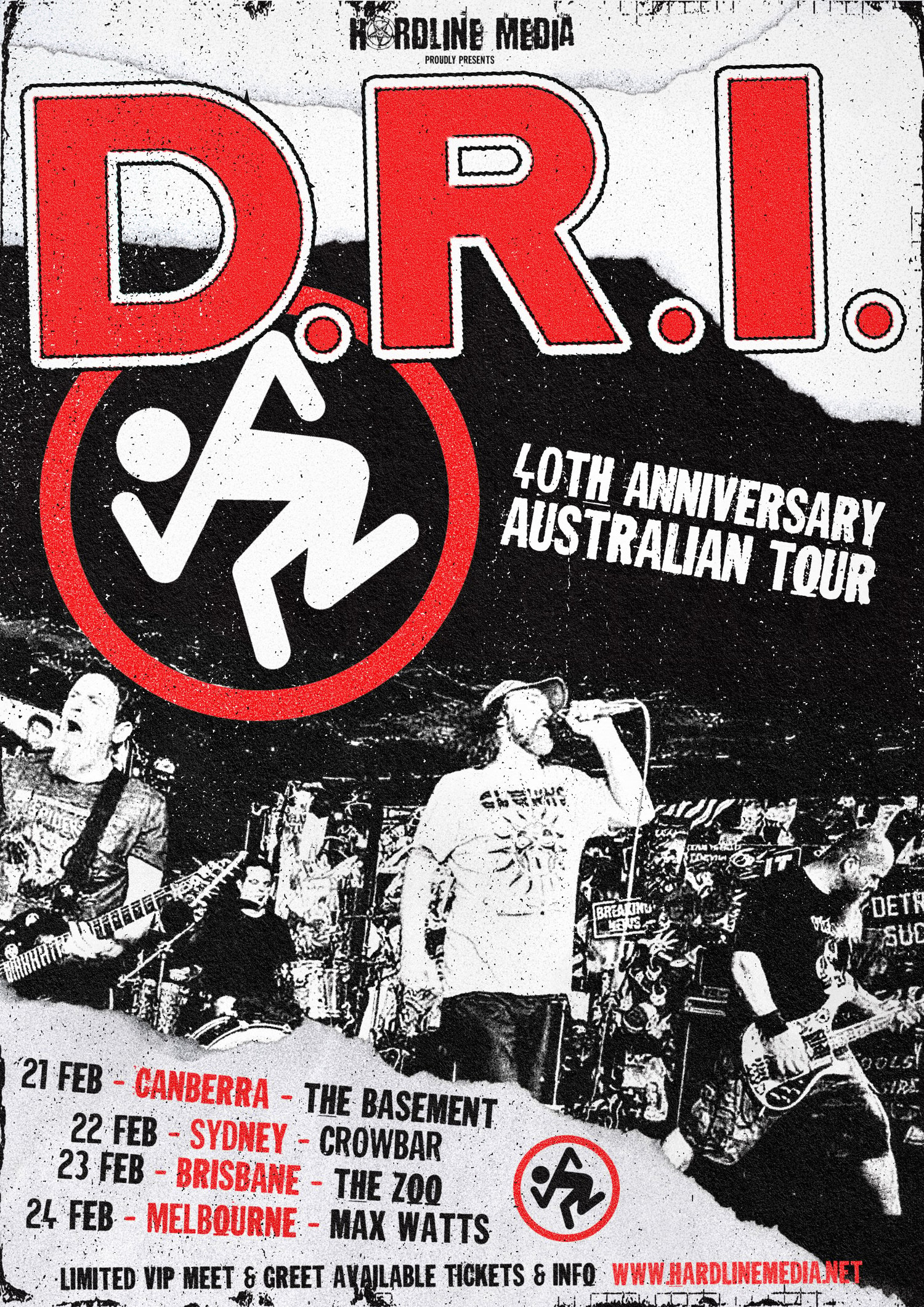 Image of D.R.I. - Tour Poster - AUSSIE / NZ TOUR - A3 POSTER