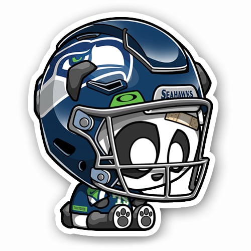 Image of Seahawks Sad Panda Sticker