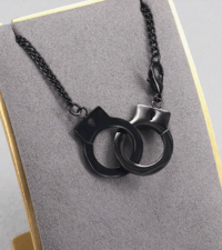 Image 2 of black handcuff necklace 