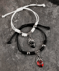 red & black heart friendship bracelets