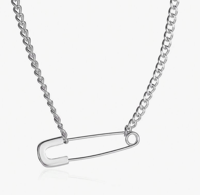 Image 1 of large safety pin necklace