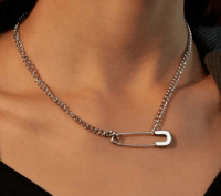 Image 2 of large safety pin necklace