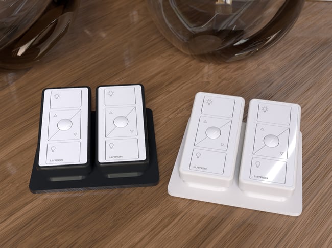 Lutron Caséta Pico Remote Desktop Double Pedestal