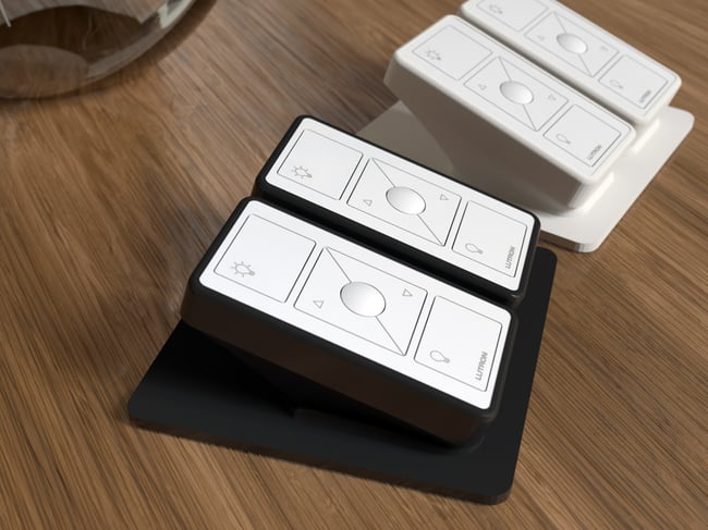 Lutron Caséta Pico Remote Desktop Double Pedestal