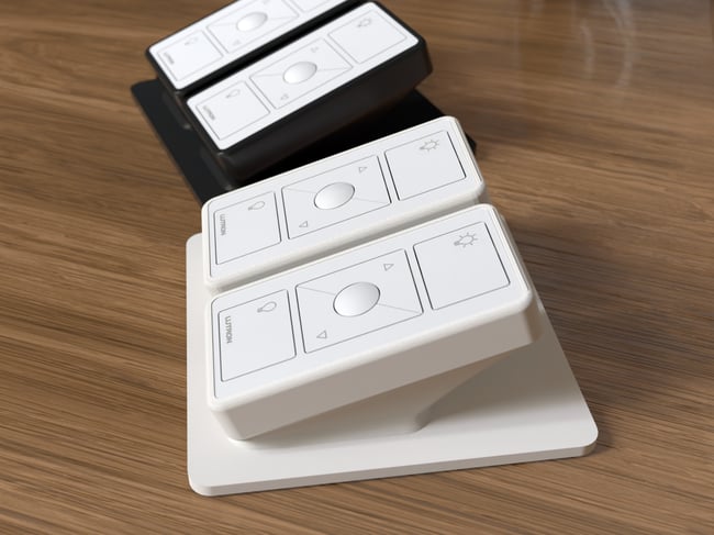 Lutron Caséta Pico Remote Desktop Double Pedestal