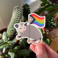 Image 2 of Pride Opossum Sticker