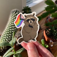 Image 2 of Pride Raccoon Sticker