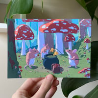 Image 2 of Little Mushroom Chefs Art Print