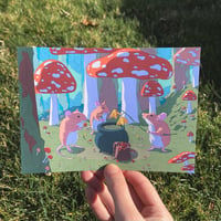 Image 3 of Little Mushroom Chefs Art Print