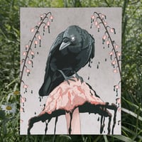 Image 1 of Inky Cap Crow Art Print