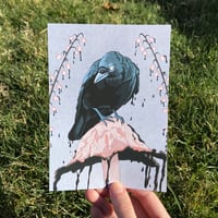 Image 2 of Inky Cap Crow Art Print
