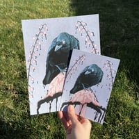 Image 4 of Inky Cap Crow Art Print