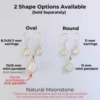 Image 4 of Handmade Tiny Natural Oval Moonstone 11x15mm Silver Mini Pendant Necklace 16+2 inches Chain