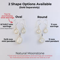 Image 5 of Handmade Tiny Natural Oval Moonstone 8.7x10.7mm Silver Drop Dangle Hook Earrings for Women