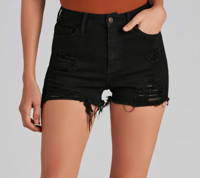 Image 2 of windsor black ripped shorts 