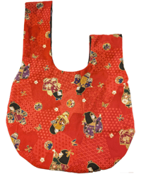 Image 3 of Japanese Kokeshi Dolls and Kimono Knot Bag 