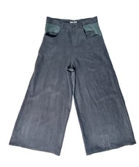 Image 1 of Wide Leg Deterioration Pants with Black Crinkled Pockets