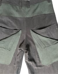 Image 3 of Wide Leg Deterioration Pants with Black Crinkled Pockets