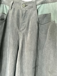 Image 5 of Wide Leg Deterioration Pants with Black Crinkled Pockets