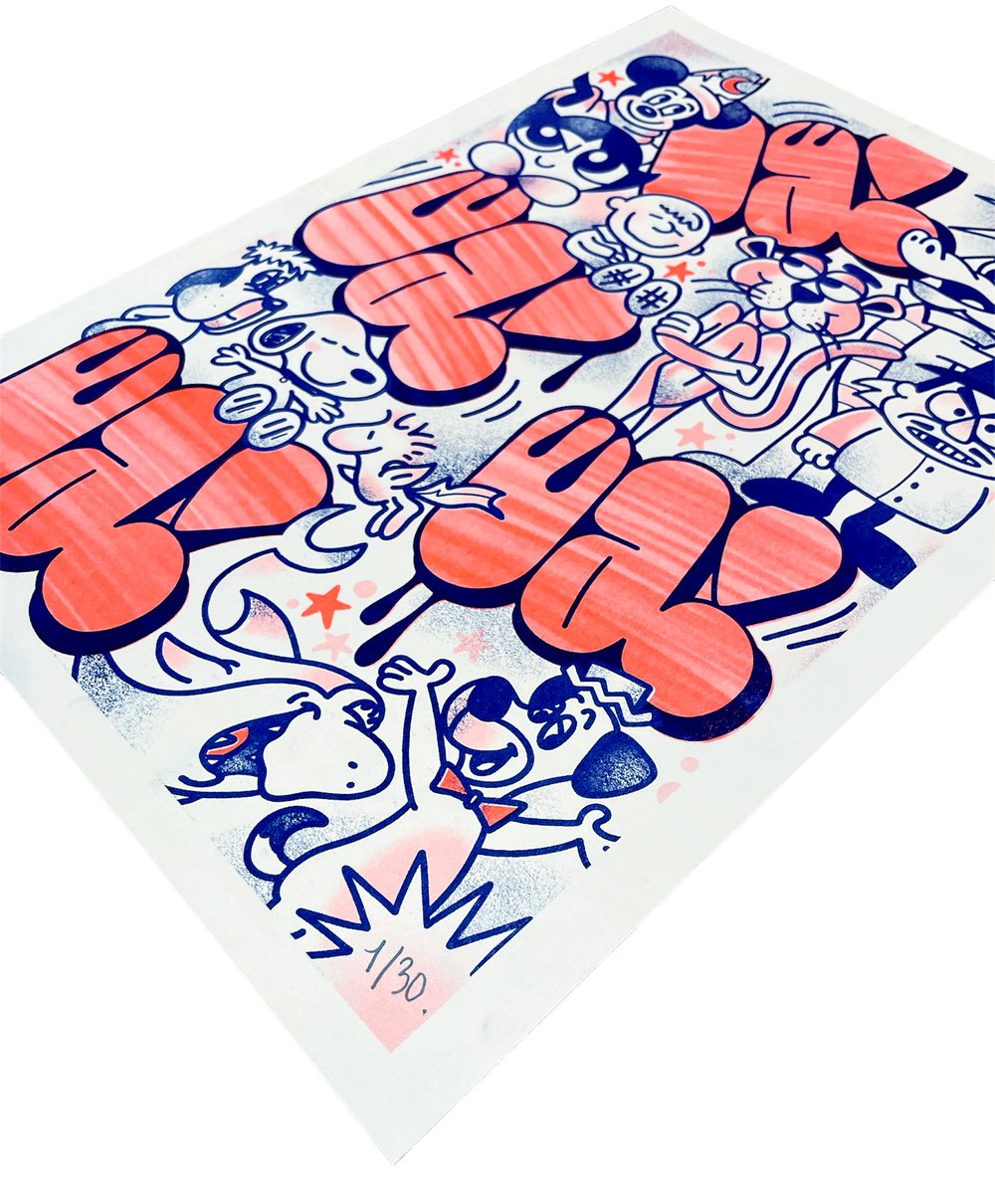 LAIA "LAIA'S MATES" RISO PRINT (Fluor orange/Blue)