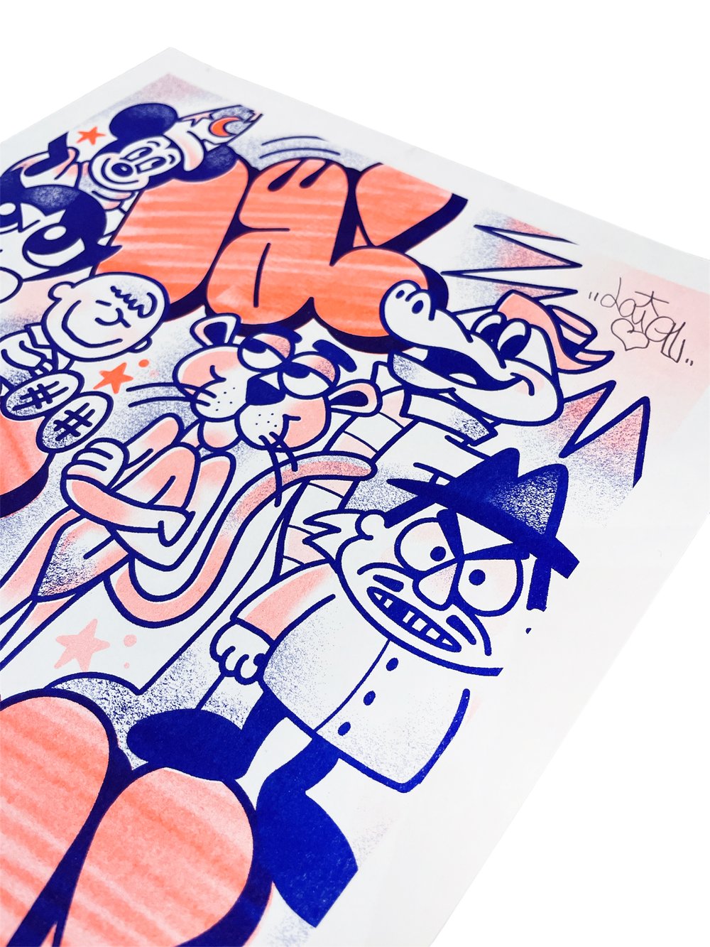 LAIA "LAIA'S MATES" RISO PRINT (Fluor orange/Blue)