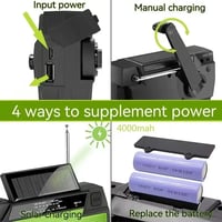 Image 4 of Portable Solar/Hand Crank Cell Phone Charger Emergency Radio - 4000mAh