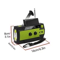 Image 3 of Portable Solar/Hand Crank Cell Phone Charger Emergency Radio - 4000mAh