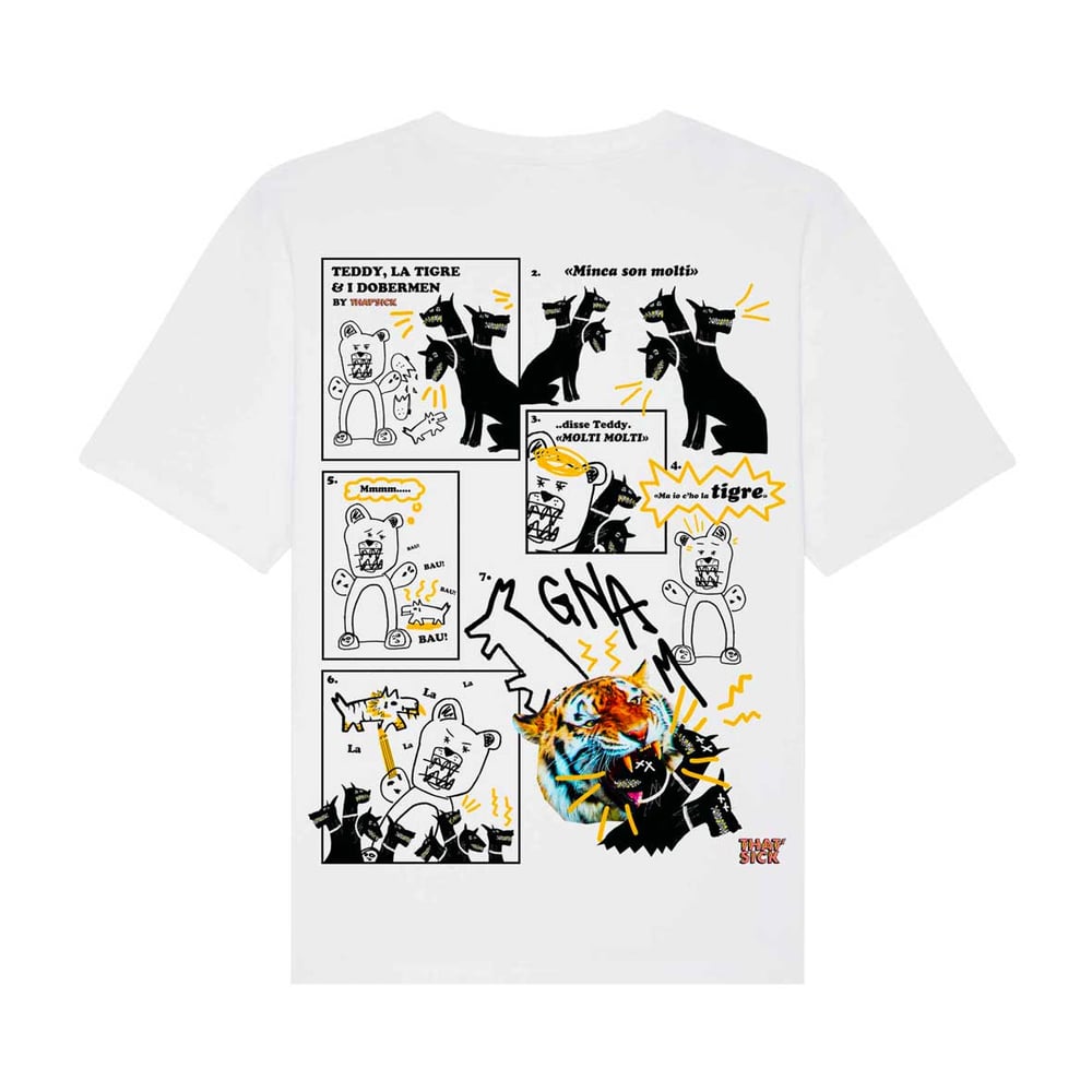 Image of Fanzine + t-shirt taglia M Teddy, La Tigre & i Dobermen
