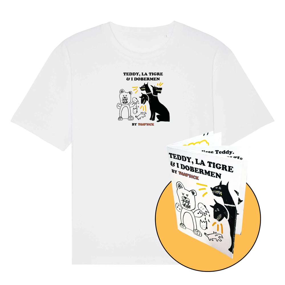 Image of Fanzine + t-shirt taglia M Teddy, La Tigre & i Dobermen