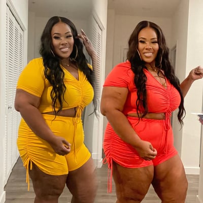 Image of 3PACK PLUS SIZE "HOT GURL SUMMER" 2-PIECE SHORT SET