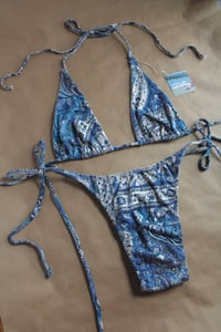 Image 5 of ♲ Blue Paisley Bikini Set - L