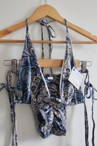 Image 1 of ♲ Blue Paisley Bikini Set - L